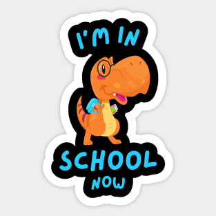 Schoolchildren Cute Dinosaur T-Rex School Start Sticker